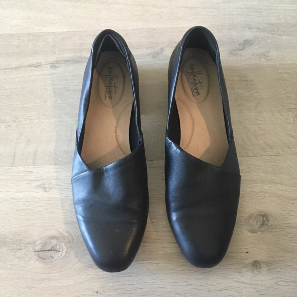 Clarks Collection Juliet Palm Flats Black Soft Ultimate Comfort Loafer